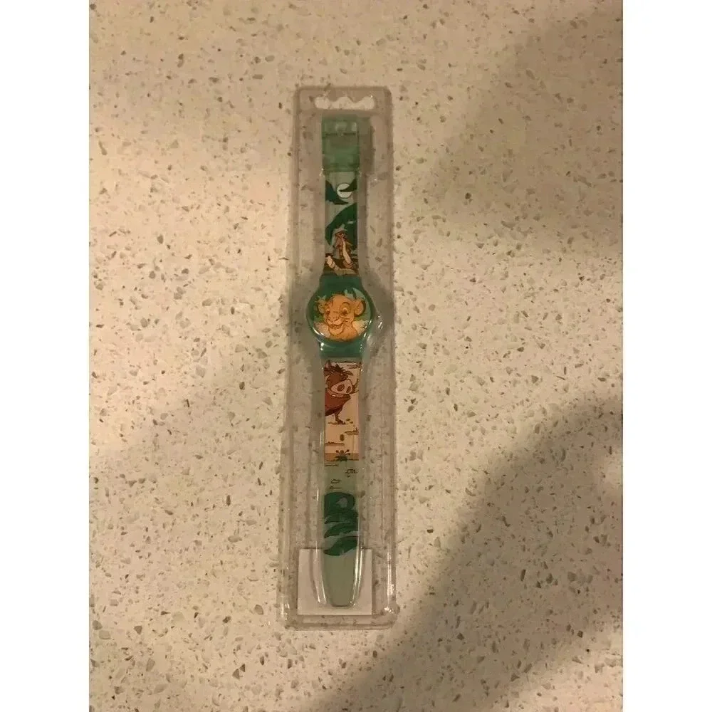 New Vintage Lenticular Disney Kids Green Plastic Lion King‎ Digital Watch  bz